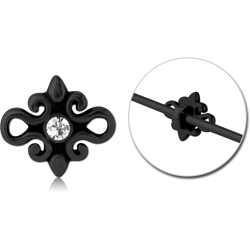 BLACK PVD COATED SURGICAL STEEL GRADE 316L ADJUSTABLE SLIDING CHARM FOR INDUSTRIAL BARBELL