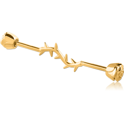 GOLD PVD COATED SURGICAL STEEL GRADE 316L ATTACHMENT FOR INDUSTRIAL BARBELL