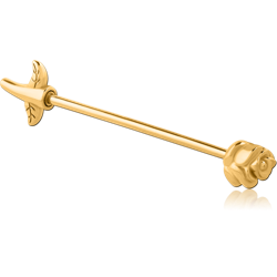 GOLD PVD COATED SURGICAL STEEL GRADE 316L ATTACHMENT FOR INDUSTRIAL BARBELL