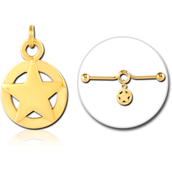 GOLD PVD COATED SURGICAL STEEL GRADE 316L CHARM FOR INDUSTRIAL BARBELL