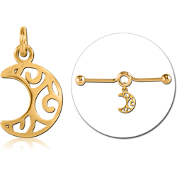 GOLD PVD COATED SURGICAL STEEL GRADE 316L CHARM FOR INDUSTRIAL BARBELL