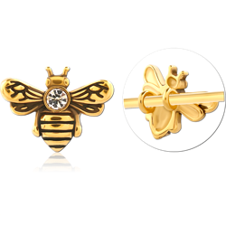 GOLD PVD COATED SURGICAL STEEL GRADE 316L CHARM FOR INDUSTRIAL BARBELL