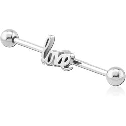 SURGICAL STEEL GRADE 316L LOVE INDUSTRIAL BARBELL