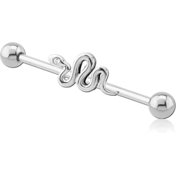 SURGICAL STEEL GRADE 316L INDUSTRIAL BARBELL WITH ADJUSTABLE SLIDING CHARM