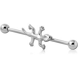 SURGICAL STEEL GRADE 316L INDUSTRIAL BARBELL - LIZARD