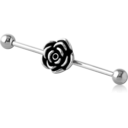 SURGICAL STEEL GRADE 316L INDUSTRIAL BARBELL - FLOWER