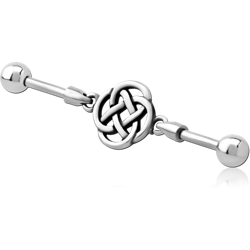 SURGICAL STEEL GRADE 316L INDUSTRIAL BARBELL CHARM - KNOT