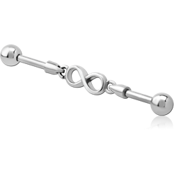 SURGICAL STEEL GRADE 316L INDUSTRIAL BARBELL CHARM - INFINITY