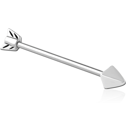 SURGICAL STEEL GRADE 316L INDUSTRIAL BARBELL - ARROW