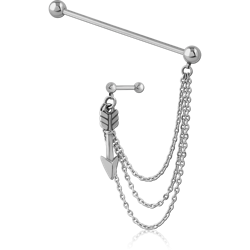 SURGICAL STEEL GRADE 316L INDUSTRIAL BARBELL