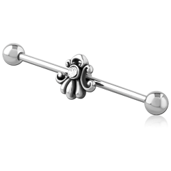 SURGICAL STEEL GRADE 316L INDUSTRIAL BARBELL ADJUSTABLE SLIDING CHARM