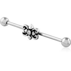 SURGICAL STEEL GRADE 316L INDUSTRIAL BARBELL ADJUSTABLE SLIDING CHARM