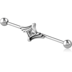 SURGICAL STEEL GRADE 316L INDUSTRIAL BARBELL ADJUSTABLE SLIDING CHARM