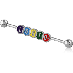 SURGICAL STEEL GRADE 316L INDUSTRIAL BARBELL ADJUSTABLE SLIDING CHARM