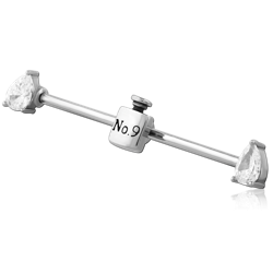 SURGICAL STEEL GRADE 316L INDUSTRIAL BARBELL ADJUSTABLE SLIDING CHARM