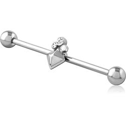 SURGICAL STEEL GRADE 316L INDUSTRIAL BARBELL ADJUSTABLE SLIDING CHARM