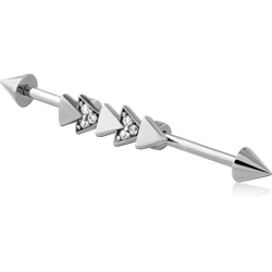 SURGICAL STEEL GRADE 316L INDUSTRIAL BARBELL ADJUSTABLE SLIDING CHARM