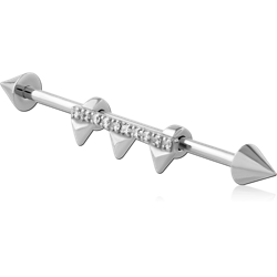 SURGICAL STEEL GRADE 316L INDUSTRIAL BARBELL ADJUSTABLE SLIDING CHARM