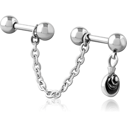 SURGICAL STEEL GRADE 316L INDUSTRIAL BARBELL CHARM