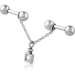 SURGICAL STEEL GRADE 316L INDUSTRIAL BARBELL