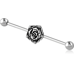 SURGICAL STEEL GRADE 316L INDUSTRIAL BARBELL - FLOWER