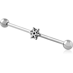 SURGICAL STEEL GRADE 316L INDUSTRIAL BARBELL SNOWFLAKE