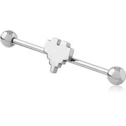 SURGICAL STEEL GRADE 316L INDUSTRIAL BARBELL HEART
