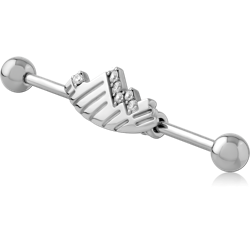 SURGICAL STEEL GRADE 316L INDUSTRIAL BARBELL ADJUSTABLE SLIDING CHARM