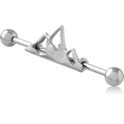 SURGICAL STEEL GRADE 316L INDUSTRIAL BARBELL ADJUSTABLE SLIDING CHARM