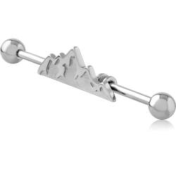 SURGICAL STEEL GRADE 316L INDUSTRIAL BARBELL ADJUSTABLE SLIDING CHARM