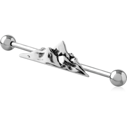 SURGICAL STEEL GRADE 316L INDUSTRIAL BARBELL ADJUSTABLE SLIDING CHARM