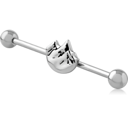 SURGICAL STEEL GRADE 316L INDUSTRIAL BARBELL ADJUSTABLE SLIDING CHARM