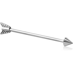 SURGICAL STEEL GRADE 316L INDUSTRIAL BARBELL - ARROW