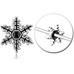 SURGICAL STEEL GRADE 316L ADJUSTABLE SLIDING CHARM FOR INDUSTRIAL BARBELL - SNOWFLAKE