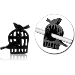 SURGICAL STEEL GRADE 316L ADJUSTABLE SLIDING CHARM FOR INDUSTRIAL BARBELL - BIRDCAGE