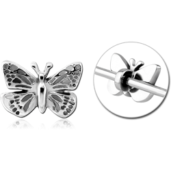 SURGICAL STEEL GRADE 316L ADJUSTABLE SLIDING CHARM FOR INDUSTRIAL BARBELL - BUTTERFLY