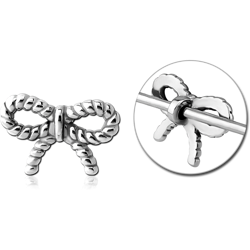 SURGICAL STEEL GRADE 316L ADJUSTABLE SLIDING CHARM FOR INDUSTRIAL BARBELL - BOW