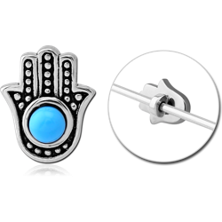 SURGICAL STEEL GRADE 316L ADJUSTABLE SLIDING CHARM FOR INDUSTRIAL BARBELL - HAND OF GOD