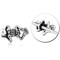 SURGICAL STEEL GRADE 316L ADJUSTABLE SLIDING CHARM FOR INDUSTRIAL BARBELL - SKELETON