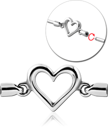 SURGICAL STEEL GRADE 316L CHARM FOR INDUSTRIAL BARBELL - HEART