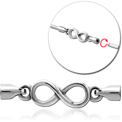 SURGICAL STEEL GRADE 316L CHARM FOR INDUSTRIAL BARBELL - INFINITY