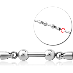 SURGICAL STEEL GRADE 316L CHARM FOR INDUSTRIAL BARBELL - TWO BALL