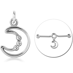 SURGICAL STEEL GRADE 316L JEWELED CHARM FOR INDUSTRIAL BARBELL