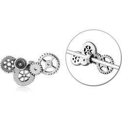 SURGICAL STEEL GRADE 316L ADJUSTABLE SLIDING CHARM FOR INDUSTRIAL BARBELL