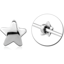 SURGICAL STEEL GRADE 316L ADJUSTABLE SLIDING CHARM FOR INDUSTRIAL BARBELL - STAR