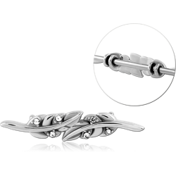 SURGICAL STEEL GRADE 316L ADJUSTABLE SLIDING JEWELED CHARM FOR INDUSTRIAL BARBELL