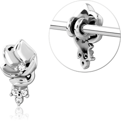 SURGICAL STEEL GRADE 316L ADJUSTABLE SLIDING JEWELED CHARM FOR INDUSTRIAL BARBELL