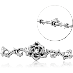 SURGICAL STEEL GRADE 316L ADJUSTABLE SLIDING JEWELED CHARM FOR INDUSTRIAL BARBELL