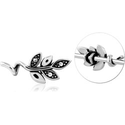 SURGICAL STEEL GRADE 316L ADJUSTABLE SLIDING JEWELED CHARM FOR INDUSTRIAL BARBELL