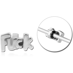 SURGICAL STEEL GRADE 316L ADJUSTABLE SLIDING CHARM FOR INDUSTRIAL BARBELL - FUCK